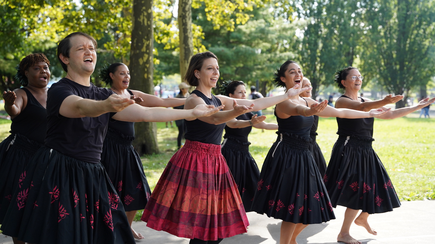 Mickela Mallozzi with Na Pua Mai Ka Lani Nuioka Hula in NYC